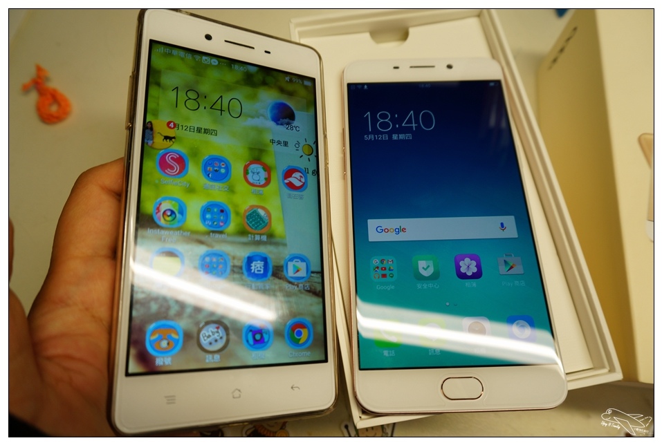 [新機]心機Oppo R9玫瑰金微開箱～一萬五以下手機新選擇～5.5吋、調和IOS與ANDORID界面、自拍神機、快速閃充～帶著OPPO R9旅行隨拍好手機～