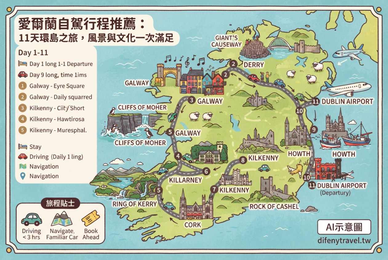 「愛爾蘭自駕行程推薦：11天環島之旅，風景與文化一次滿足」巨人堤、莫赫懸崖 @奶茶團長Difeny｜走走停停