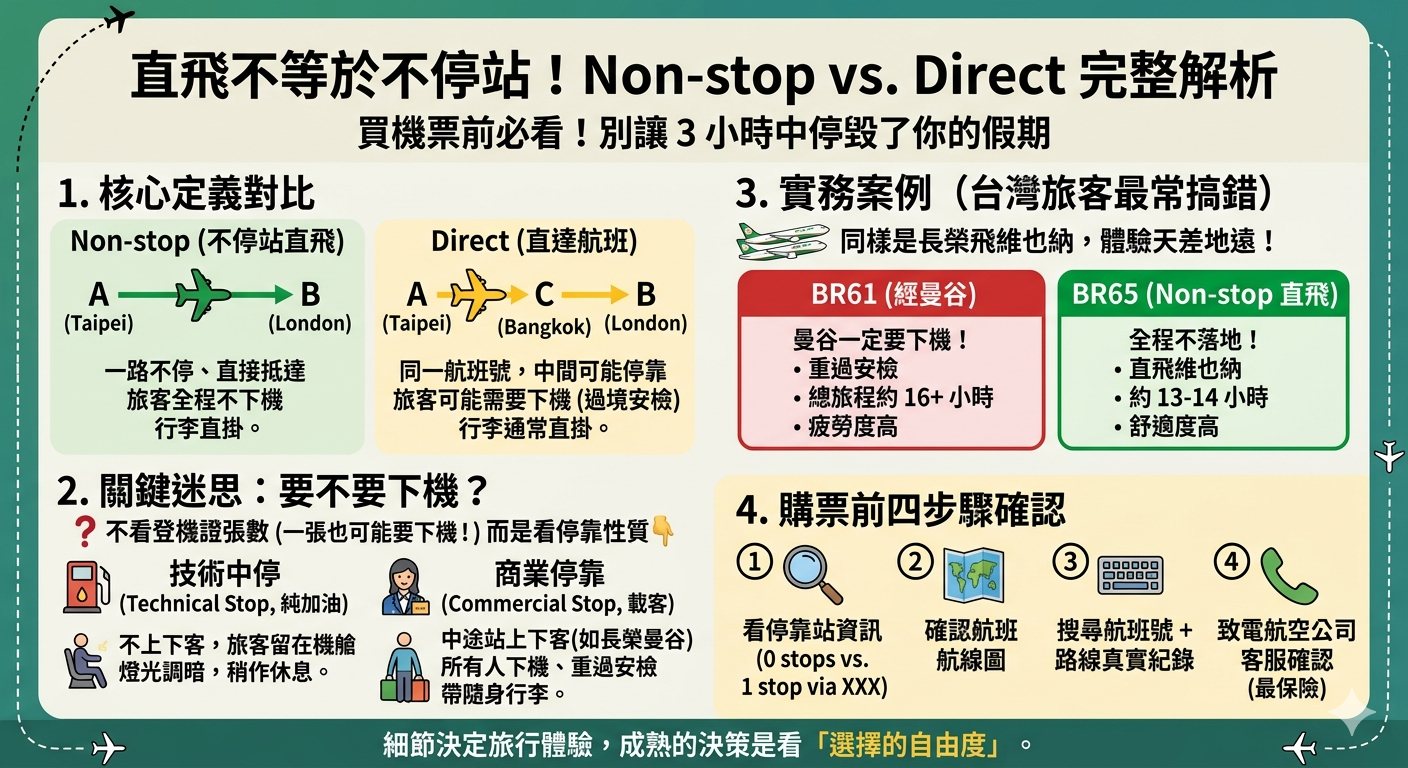 直飛不等於不停站！坐上飛機才發現停一站？這個差異99%的人都搞錯過