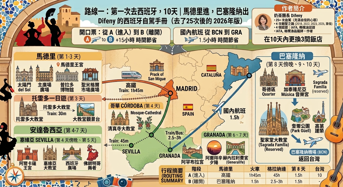 【2026 西班牙行程安排】第一次 10 天、第二次 14 天、北西班牙路線，去了 25 次的排法｜奶茶團長