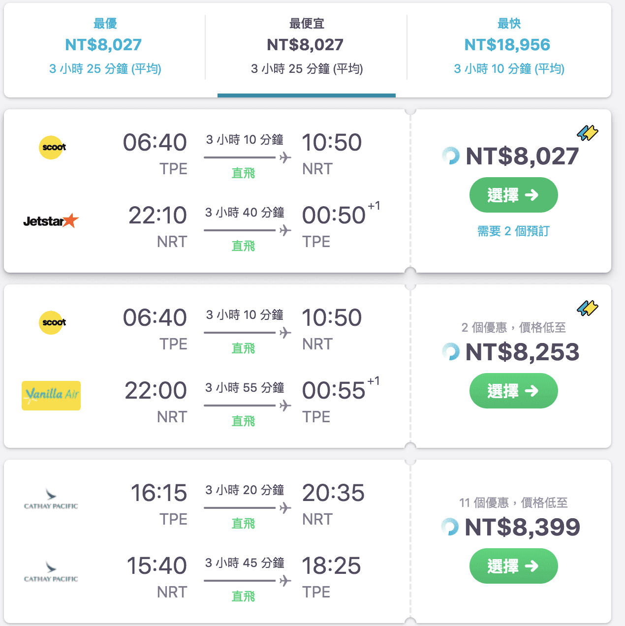 國泰航空台北東京8～9月促銷～最低8400來回～（查票：107.7.18)