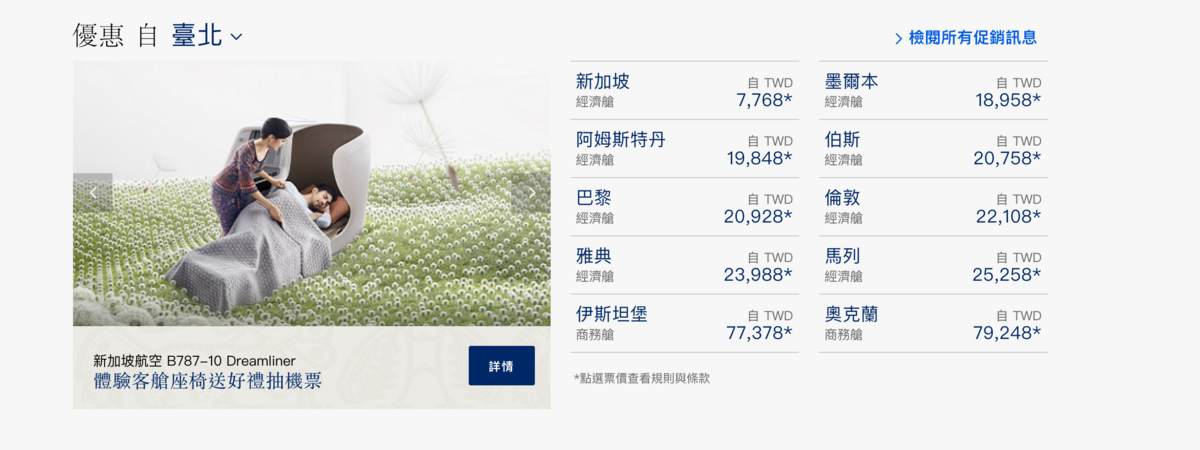 新航新飛機787-10促銷，新加坡機票或者中轉一次到歐洲、澳洲，6月前的票價全部很可以（查票：107.11.2） @走走停停，小燈泡在旅行
