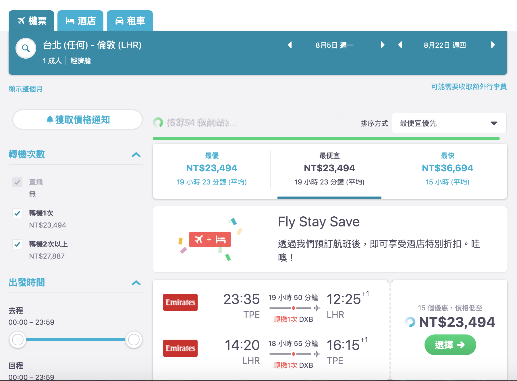 阿聯酋歐洲航點特價，最低暑假20K起～11月底前都有票（查票：108.3.31）