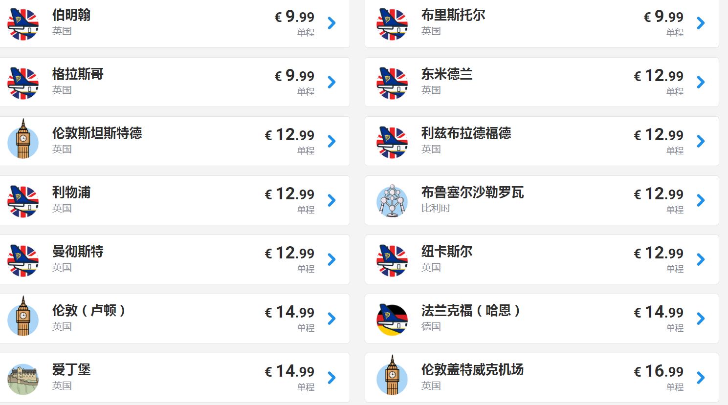 歐洲內陸廉航大促銷，單程最便宜9.99歐元！不同國家城市來回，居然不到一千元！是來回啊！